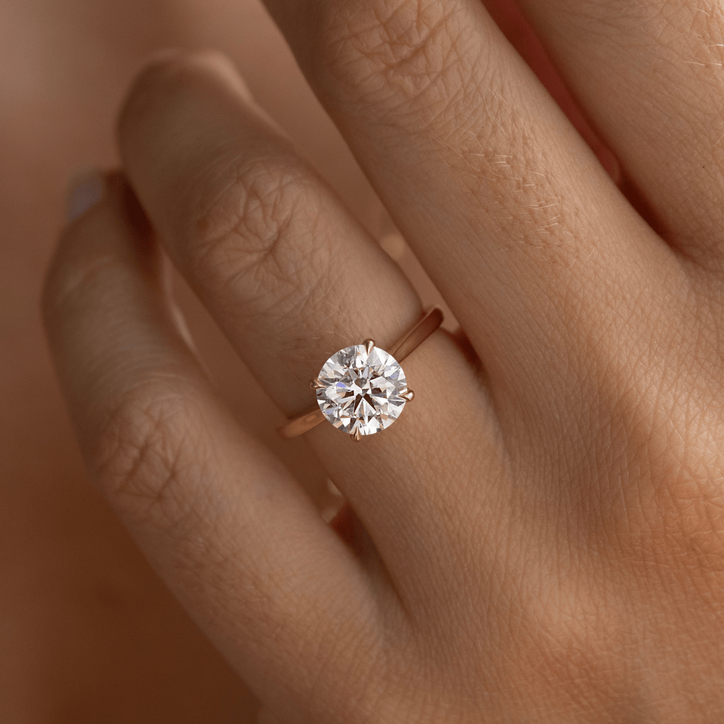 Marquise Shaped Three Stone Lab Grown Diamond Engagement Ring